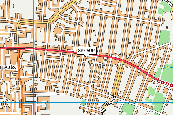 SS7 5UP map - OS VectorMap District (Ordnance Survey)