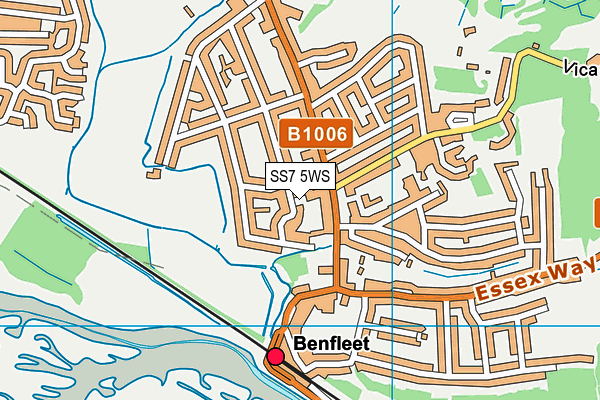 SS7 5WS map - OS VectorMap District (Ordnance Survey)