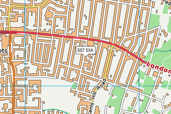 SS7 5XA map - OS VectorMap District (Ordnance Survey)