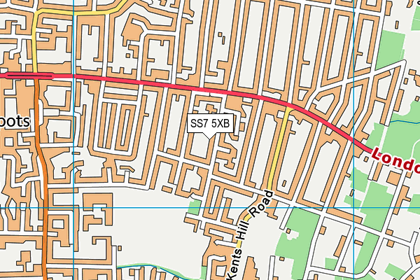 SS7 5XB map - OS VectorMap District (Ordnance Survey)