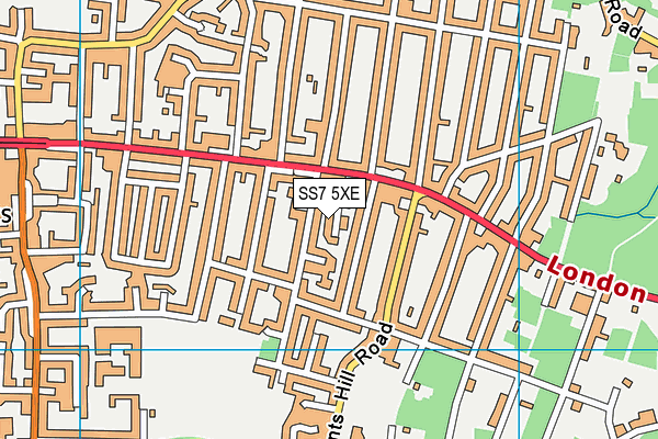 SS7 5XE map - OS VectorMap District (Ordnance Survey)