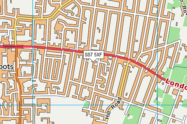 SS7 5XF map - OS VectorMap District (Ordnance Survey)