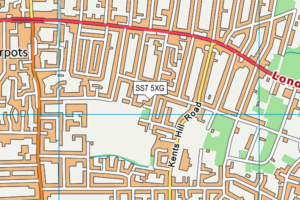 SS7 5XG map - OS VectorMap District (Ordnance Survey)