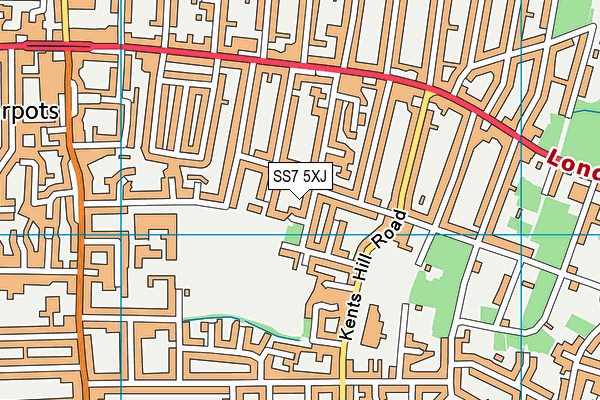 SS7 5XJ map - OS VectorMap District (Ordnance Survey)