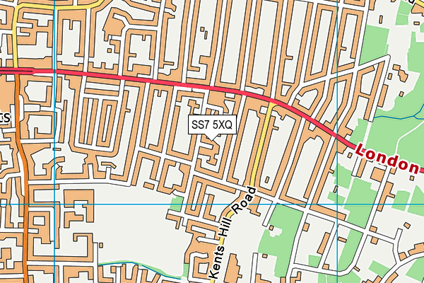SS7 5XQ map - OS VectorMap District (Ordnance Survey)