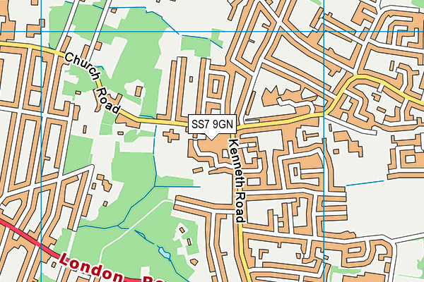 SS7 9GN map - OS VectorMap District (Ordnance Survey)