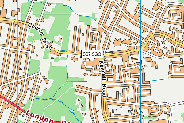 SS7 9GQ map - OS VectorMap District (Ordnance Survey)