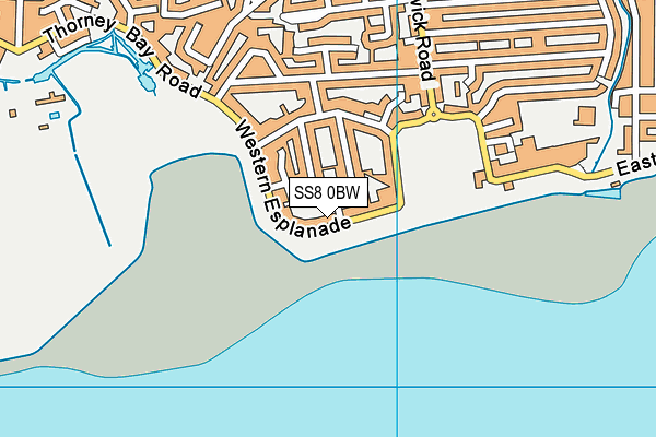 SS8 0BW map - OS VectorMap District (Ordnance Survey)