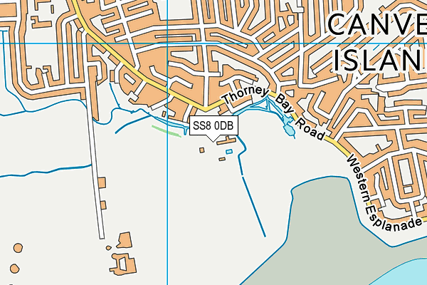 SS8 0DB map - OS VectorMap District (Ordnance Survey)
