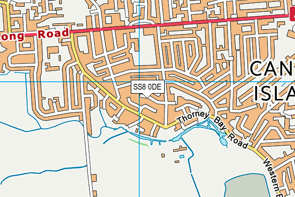 SS8 0DE map - OS VectorMap District (Ordnance Survey)