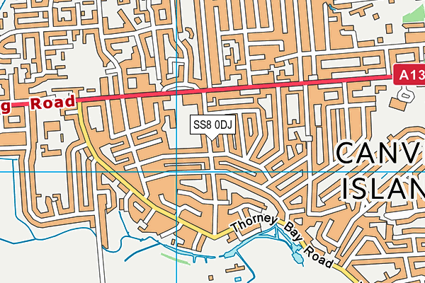 SS8 0DJ map - OS VectorMap District (Ordnance Survey)