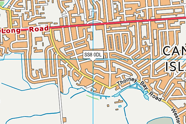 SS8 0DL map - OS VectorMap District (Ordnance Survey)