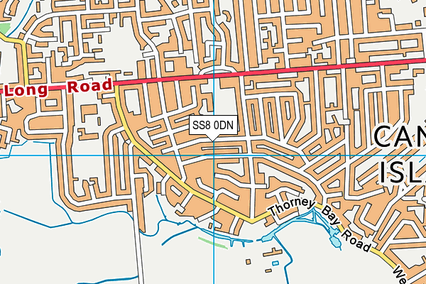 SS8 0DN map - OS VectorMap District (Ordnance Survey)