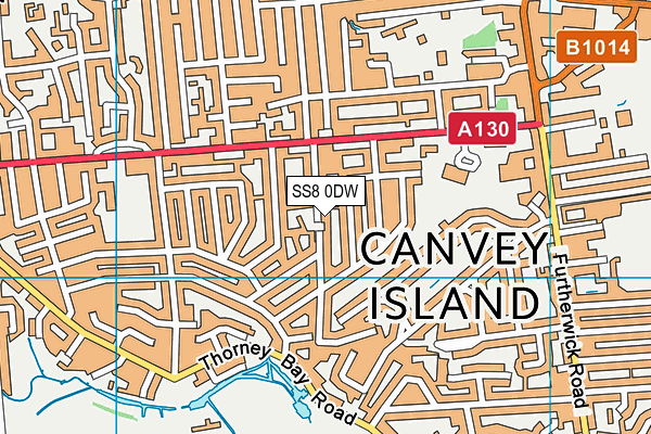 SS8 0DW map - OS VectorMap District (Ordnance Survey)