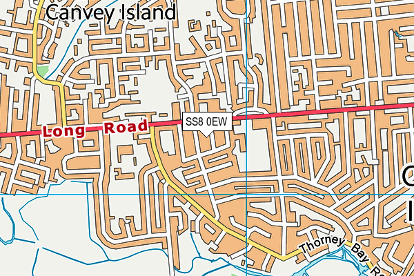 SS8 0EW map - OS VectorMap District (Ordnance Survey)