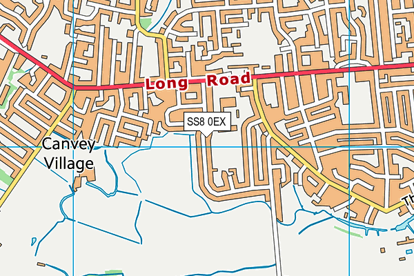 SS8 0EX map - OS VectorMap District (Ordnance Survey)