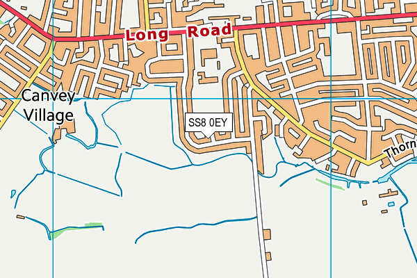 SS8 0EY map - OS VectorMap District (Ordnance Survey)