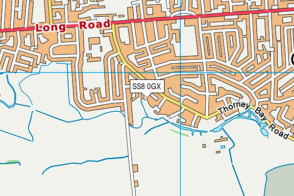 SS8 0GX map - OS VectorMap District (Ordnance Survey)