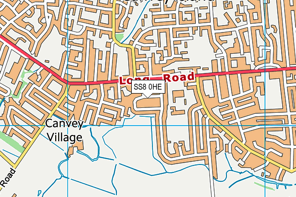 SS8 0HE map - OS VectorMap District (Ordnance Survey)