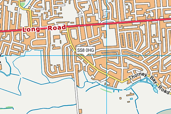 SS8 0HG map - OS VectorMap District (Ordnance Survey)