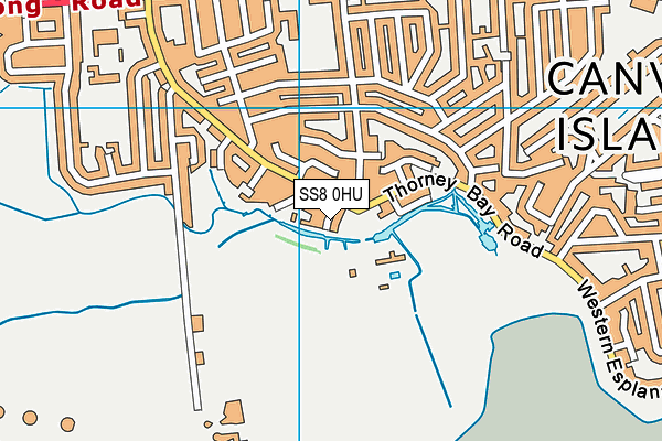 SS8 0HU map - OS VectorMap District (Ordnance Survey)