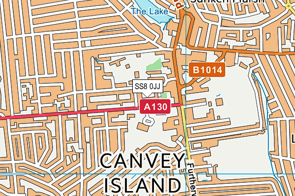 SS8 0JJ map - OS VectorMap District (Ordnance Survey)