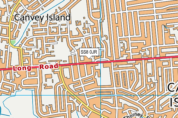 SS8 0JR map - OS VectorMap District (Ordnance Survey)