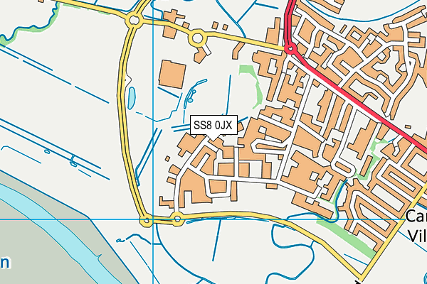 SS8 0JX map - OS VectorMap District (Ordnance Survey)