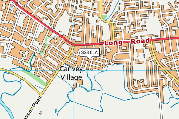 SS8 0LA map - OS VectorMap District (Ordnance Survey)