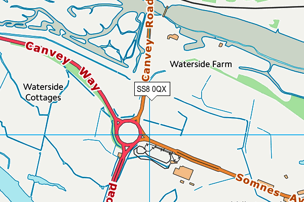SS8 0QX map - OS VectorMap District (Ordnance Survey)