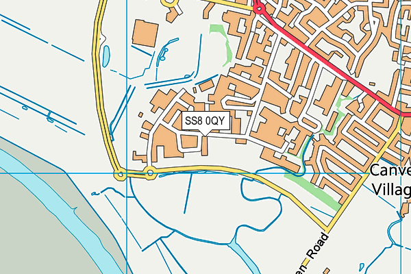 SS8 0QY map - OS VectorMap District (Ordnance Survey)