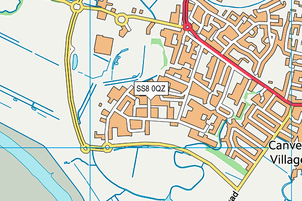 SS8 0QZ map - OS VectorMap District (Ordnance Survey)