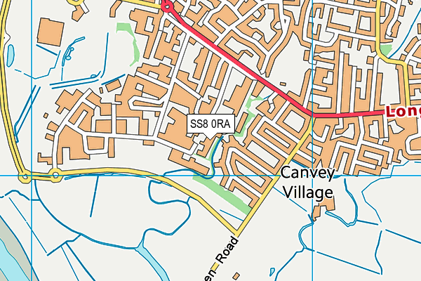 SS8 0RA map - OS VectorMap District (Ordnance Survey)