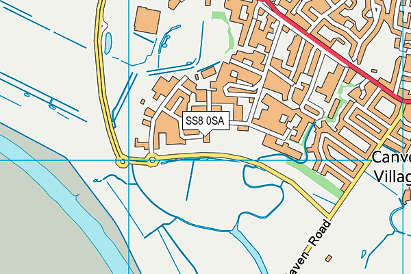 SS8 0SA map - OS VectorMap District (Ordnance Survey)