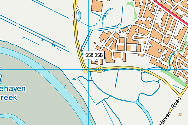 SS8 0SB map - OS VectorMap District (Ordnance Survey)