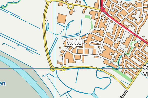 SS8 0SE map - OS VectorMap District (Ordnance Survey)