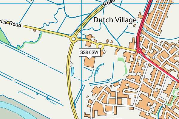 SS8 0SW map - OS VectorMap District (Ordnance Survey)