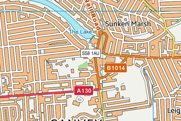 SS8 1AU map - OS VectorMap District (Ordnance Survey)