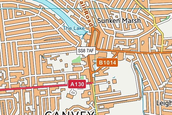 SS8 7AF map - OS VectorMap District (Ordnance Survey)