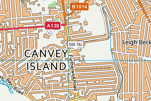 King George V Playing Fields (Canvey Island) map (SS8 7BJ) - OS VectorMap District (Ordnance Survey)