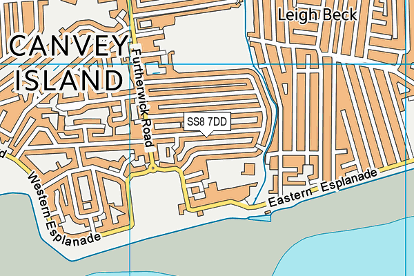 SS8 7DD map - OS VectorMap District (Ordnance Survey)
