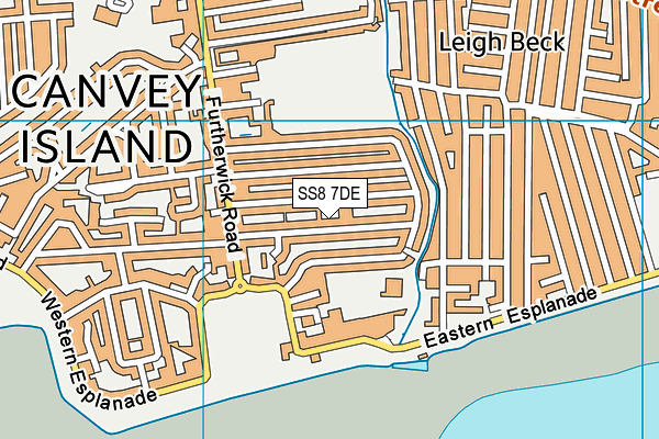 SS8 7DE map - OS VectorMap District (Ordnance Survey)