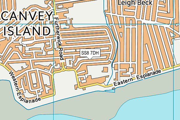 SS8 7DH map - OS VectorMap District (Ordnance Survey)