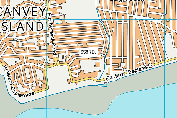 SS8 7DJ map - OS VectorMap District (Ordnance Survey)