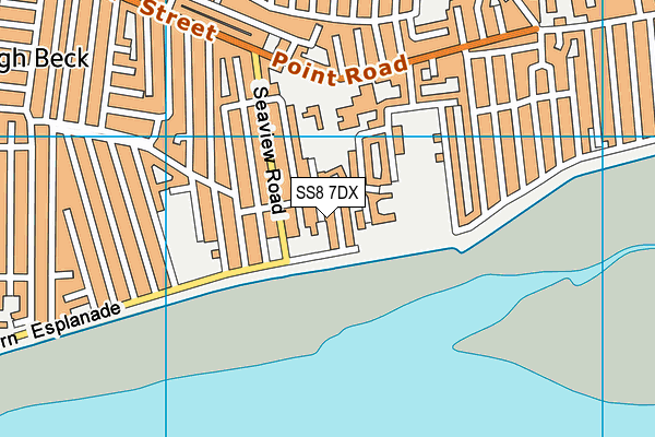 SS8 7DX map - OS VectorMap District (Ordnance Survey)