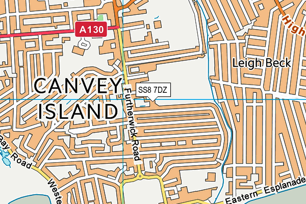 SS8 7DZ map - OS VectorMap District (Ordnance Survey)