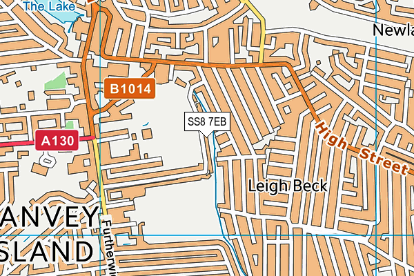 SS8 7EB map - OS VectorMap District (Ordnance Survey)