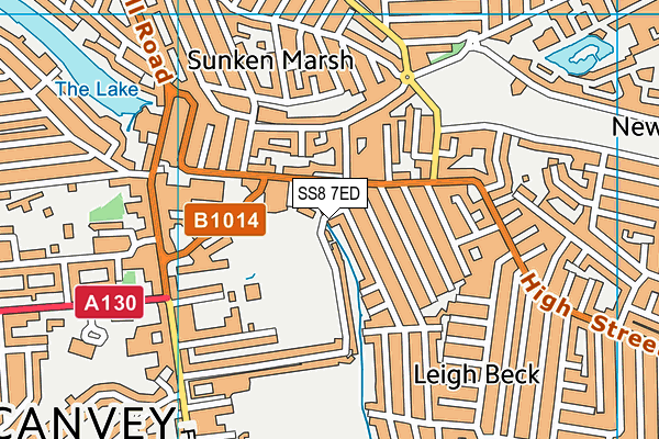 SS8 7ED map - OS VectorMap District (Ordnance Survey)