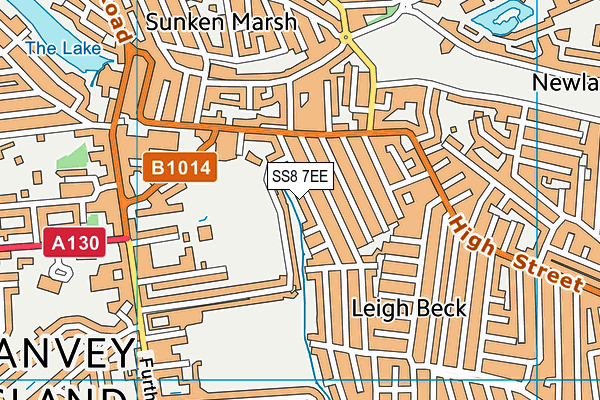 SS8 7EE map - OS VectorMap District (Ordnance Survey)