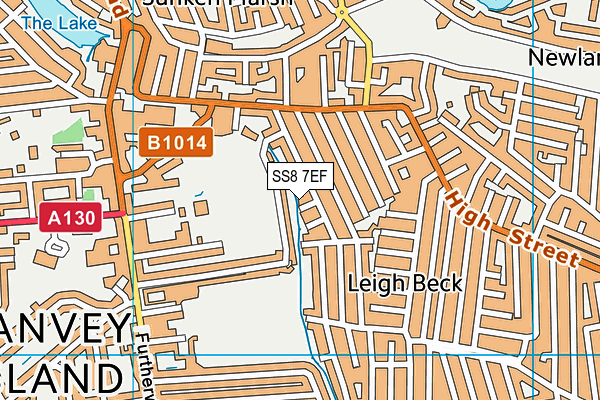 SS8 7EF map - OS VectorMap District (Ordnance Survey)